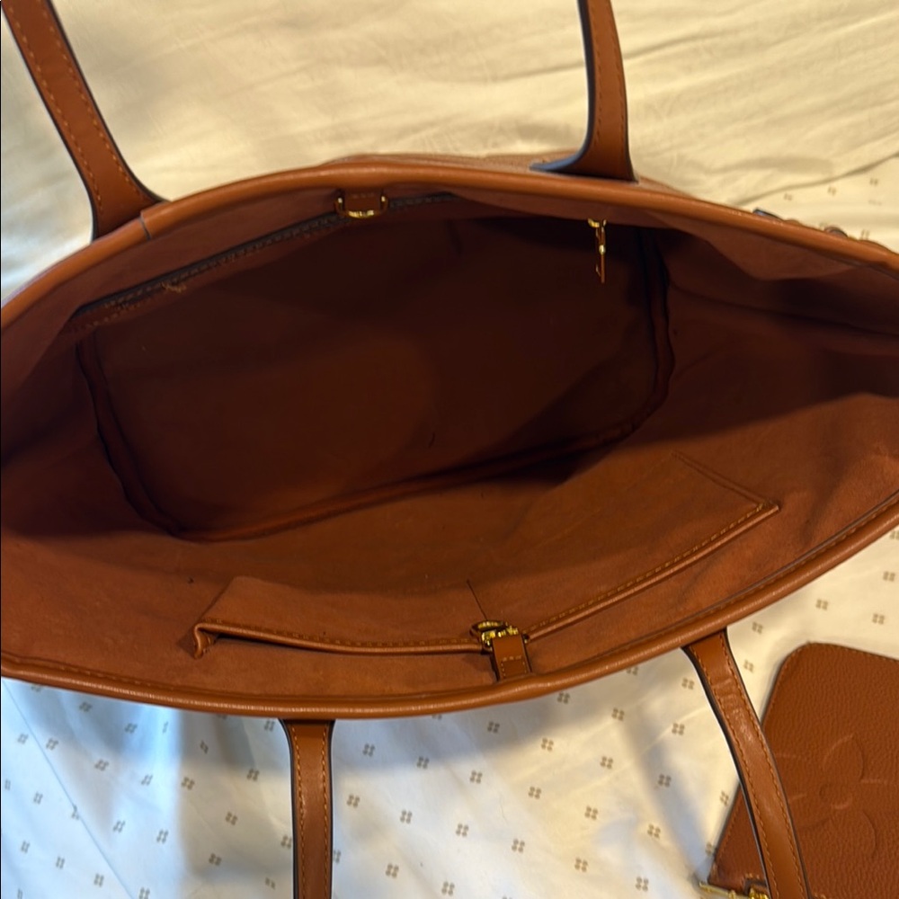 Brown Monogram Leather Tote - Picture 2 of 6
